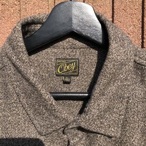 Obey Flannel Long Sleeve Button-Down